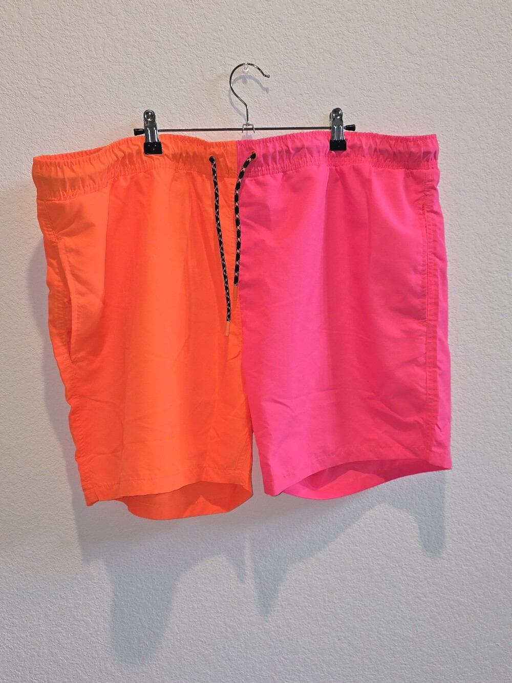 New Neon Orange & Hot Pink Swim Shorts - Dual Colors XXL